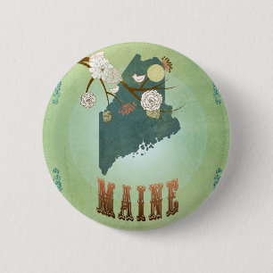 Maine-Staats-Karte - Grün Button