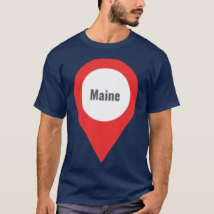 Maine-Standort-Tag rosa T-Shirt