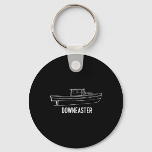 Maine State Downeaster-Hummerfischerboot-T-Shirt Schlüsselanhänger
