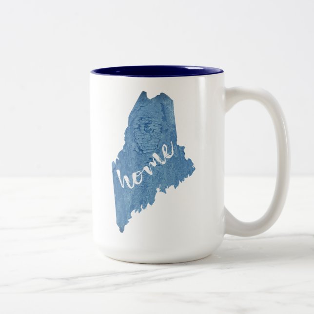 Maine State Home Wood Grain Zweifarbige Tasse (Rechts)
