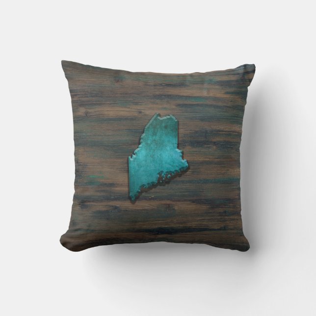Maine State Shape Teal Kissen (Vorderseite)