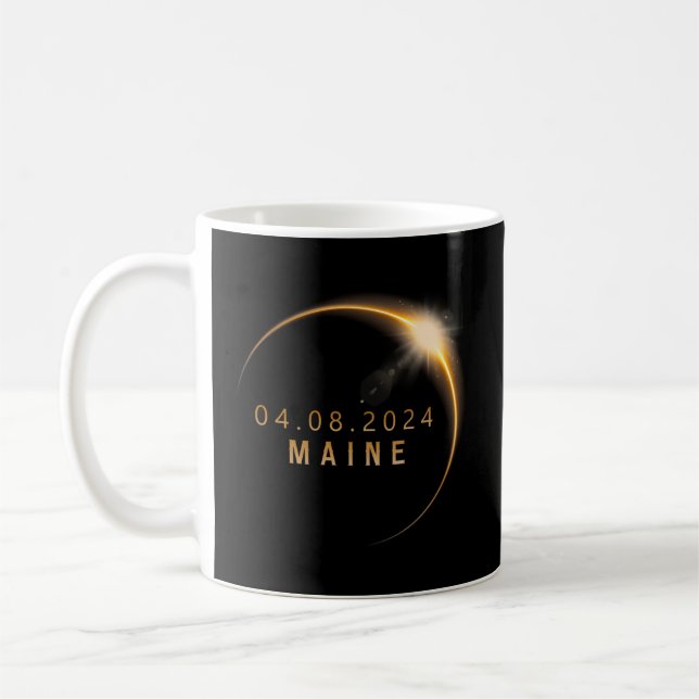 Maine Total Solar Eclipse 8. April 2024 Solar Ecli Kaffeetasse (Links)