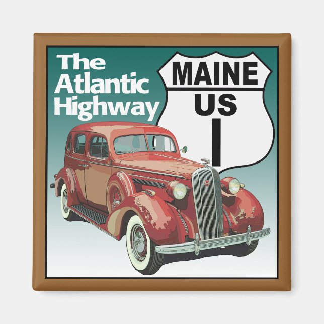 Maine US Route 1 - Atlantische Autobahn Magnet (Vorne)