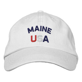 Maine USA bestickt mit White Hat Bestickte Kappe