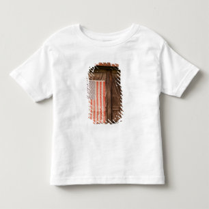 Maine, verblasste amerikanische Flagge an der Tür Kleinkind T-shirt