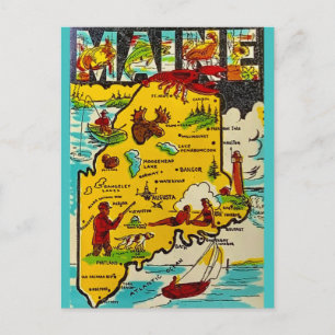 Maine Vintage Dekor Postkarte