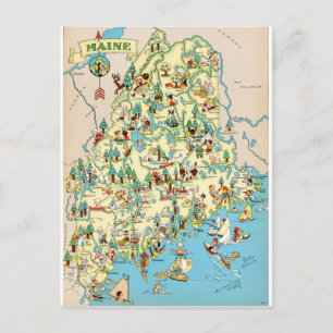 Maine Vintage Karte