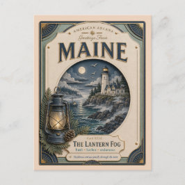 Maine Vintage Paper Cut American Arcana Postkarte