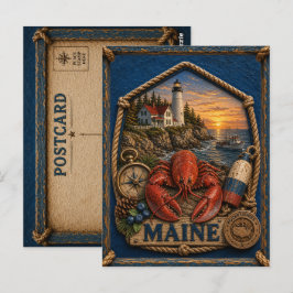 Maine Vintage Reise Postkarte