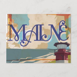 Maine Vintage-Reiseposter Postkarte