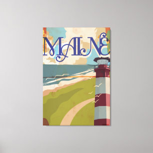 Maine Vintage Travel Poster Leinwanddruck