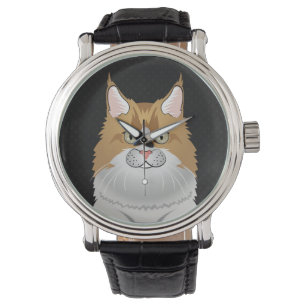 Maine-Waschbär-Katzen-Cartoon (Licht) Armbanduhr