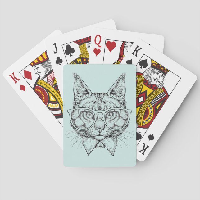Maine-Waschbär-Porträt Spielkarten (Rückseite)