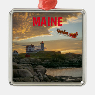 Maine Weihnachts-Keramik Ornament Aus Metall