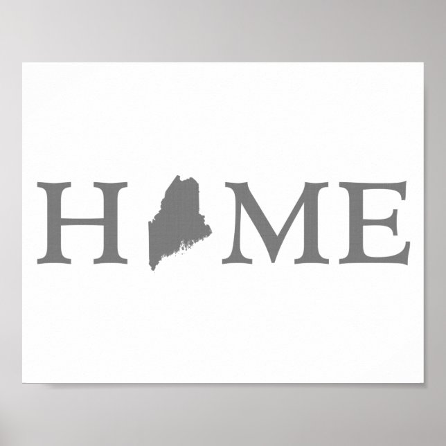 Maine Zuhause Staat Word Art Poster (Vorne)