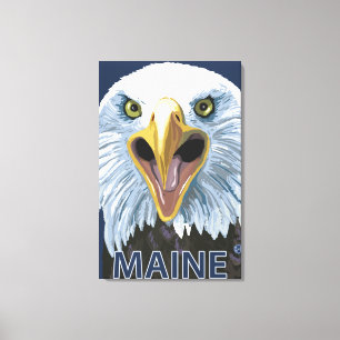 MaineEagle herauf nahes Leinwanddruck