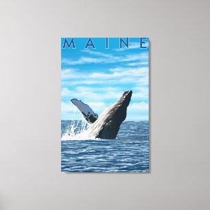 MaineHumpback Wal-Szene Leinwanddruck