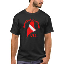 Maineiac Divers Classic Logo Dunkler T - Shirt