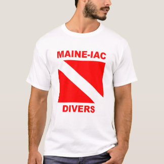 Maineiac Divers Dive Drapeau Logo T-shirt classiqu