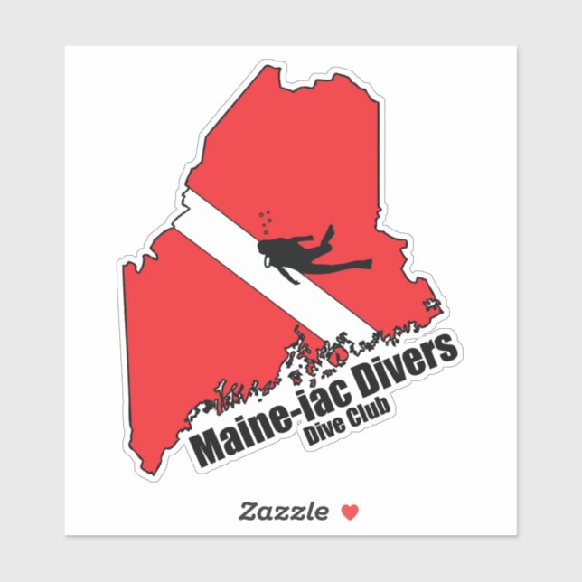 Maineiac-DIvers-Silhouette-Logo Die Aufkleber schn (Blatt)