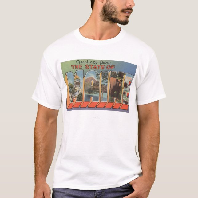 MaineLarge Buchstabe-Szenen T-Shirt (Vorderseite)