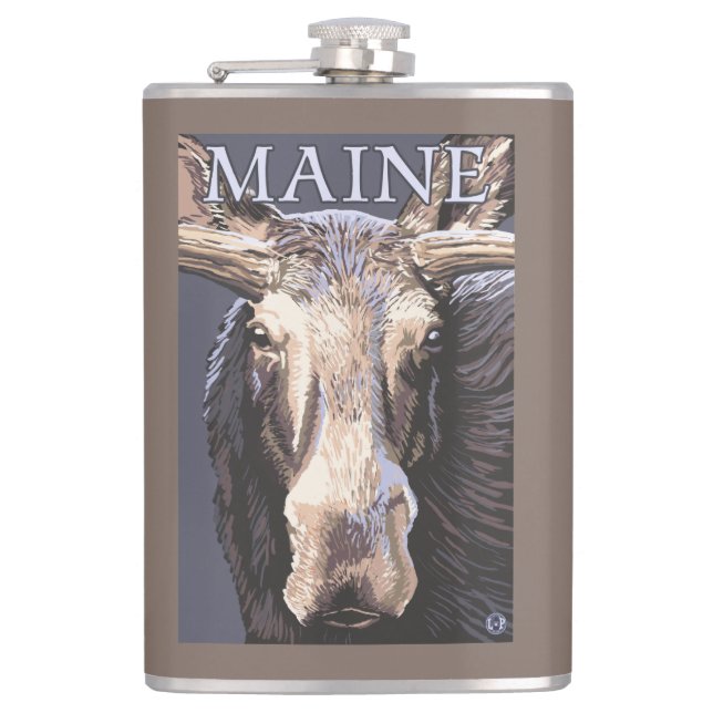 MaineMoose herauf nahes Flachmann (Vorderseite)