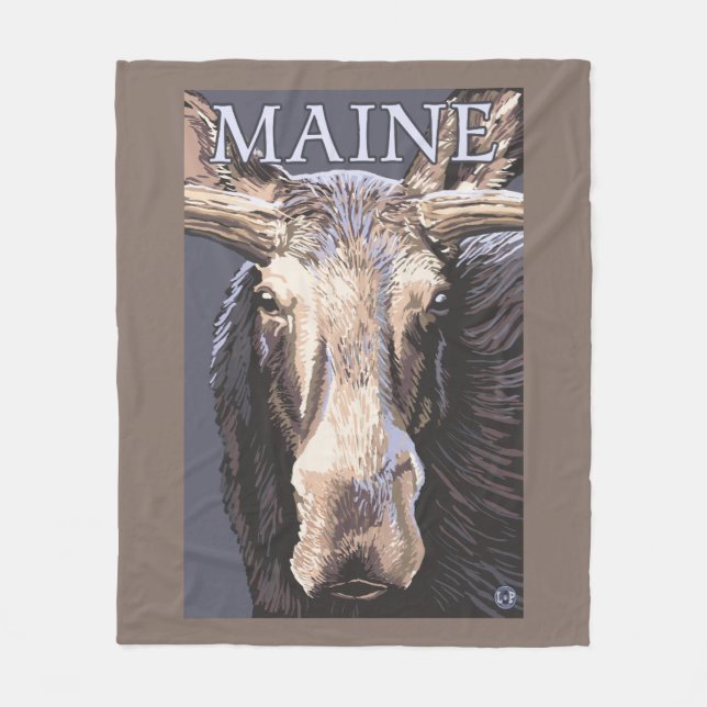 MaineMoose herauf nahes Fleecedecke (Vorderseite)