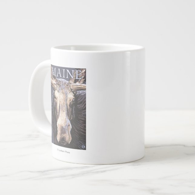 MaineMoose herauf nahes Jumbo-Tasse (Vorderseite Links)