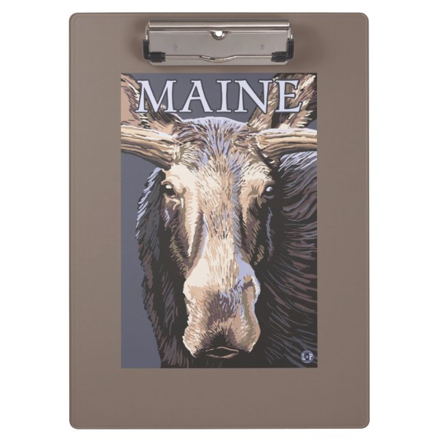 MaineMoose herauf nahes Klemmbrett (Vorderseite)
