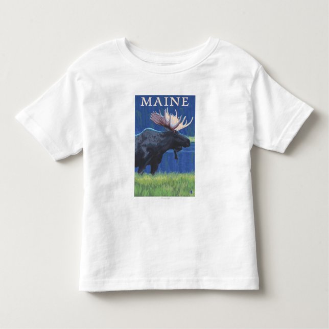 MaineMoose im Mondschein Kleinkind T-shirt (Vorderseite)
