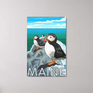 MainePuffins Szene Leinwanddruck