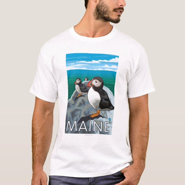MainePuffins Szene T-Shirt (Vorderseite)