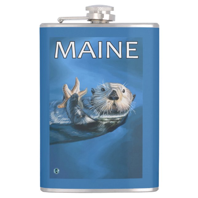 MaineSea Otter-Szene Flachmann (Vorderseite)