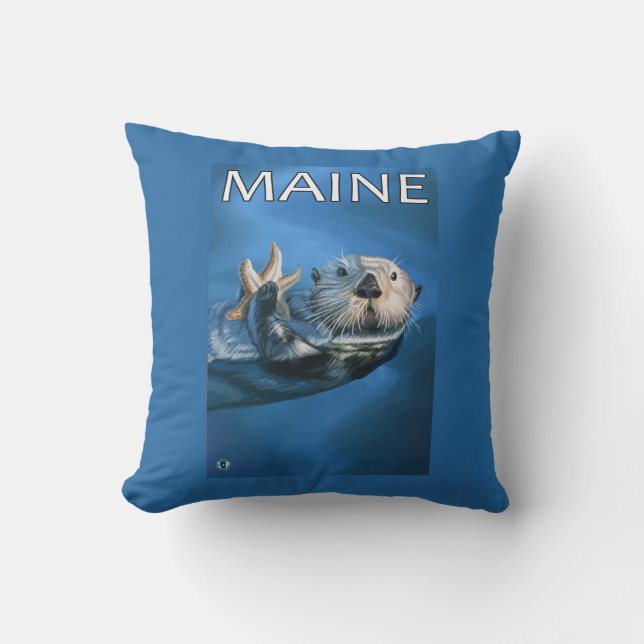 MaineSea Otter-Szene Kissen (Vorderseite)