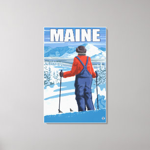 MaineSkier bewundern Ansicht Leinwanddruck
