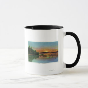 MaineSunset Ansicht über kahlen Berg Tasse