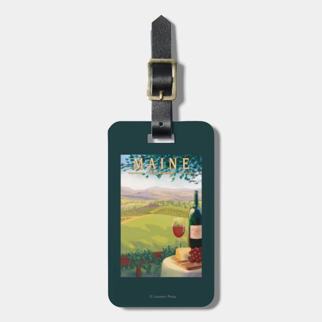 MaineWine Land-Szene Gepäckanhänger (Vorderseite vertikal)