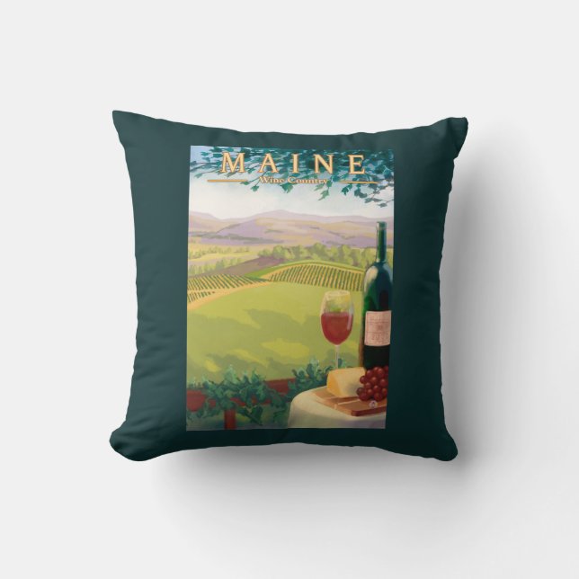MaineWine Land-Szene Kissen (Vorderseite)