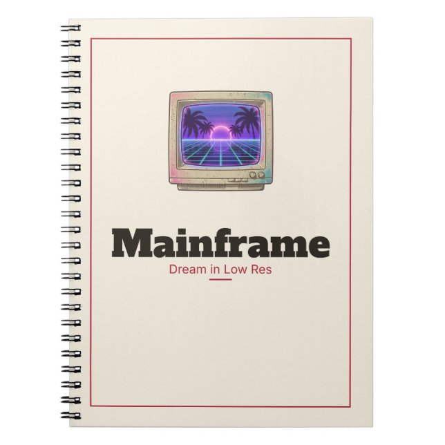 Mainframe Retro CRT Monitor Spiralblock Notizblock (Vorderseite)