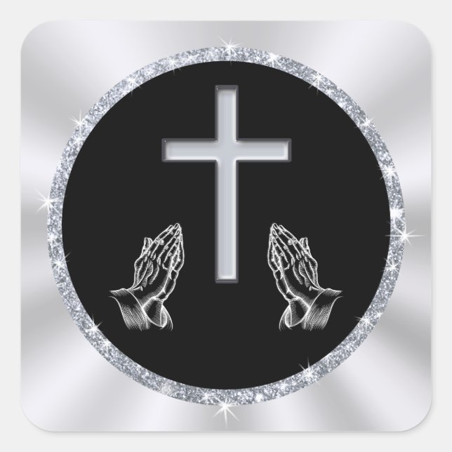 Mains De Prière, Stickers De Croix, Stickers Chrét (Devant)