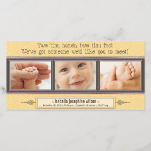 Mains Minces, Pieds Minuscules Faire-part de naiss