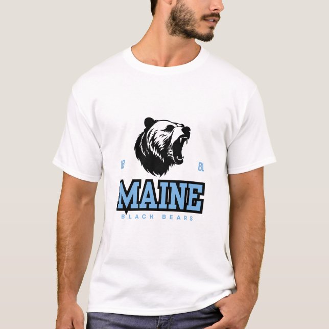 Mainschwarze Bären - Furchtloser Baseballgeist T-Shirt (Vorderseite)