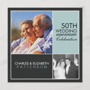 Maintenant Moderne Bloc Anniversaire Invitation de