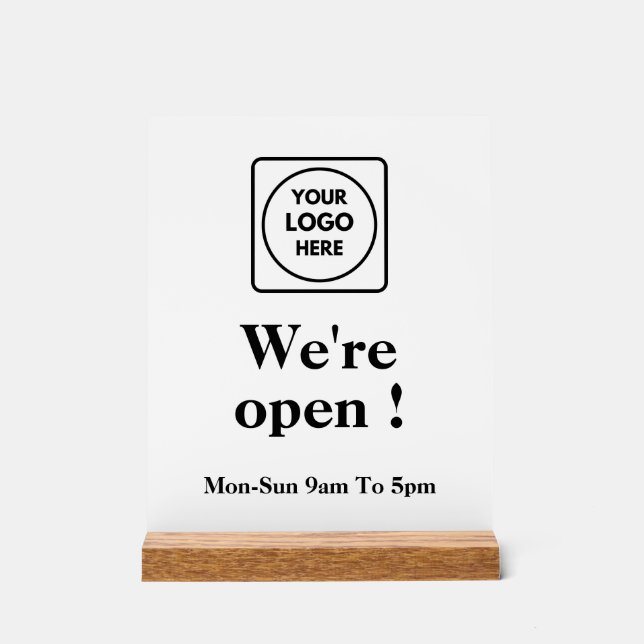 Maintenant ouvrir le logo | Panneau Heures d'ouver (Recto)