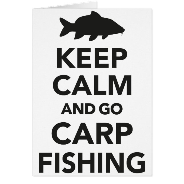 "Maintenez calme et allez carte de pêche de carpe" (Devant)