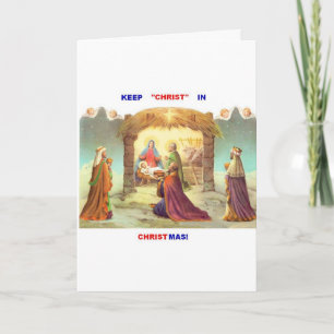MAINTENEZ LE CHRIST DANS LA CARTE DE NOËL DE NOËL