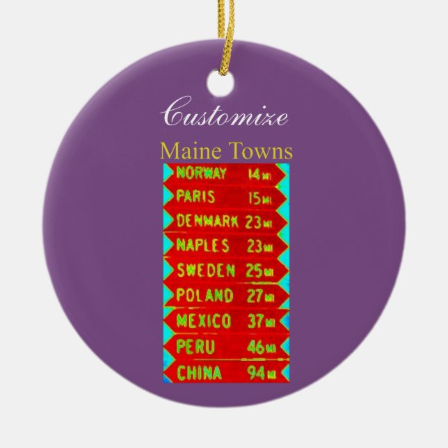 Maintown Sign Thunder_Cove Keramik Ornament (Vorne)