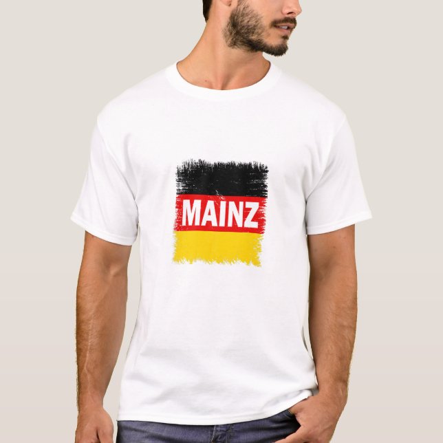 Mainz - Deutschland mit deutscher Flagge T-Shirt (Vorderseite)