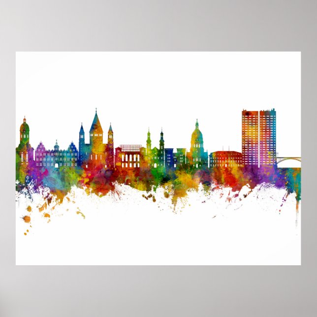 Mainz Deutschland Skyline Poster (Vorne)