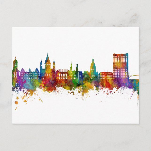 Mainz Deutschland Skyline Postkarte (Vorderseite)